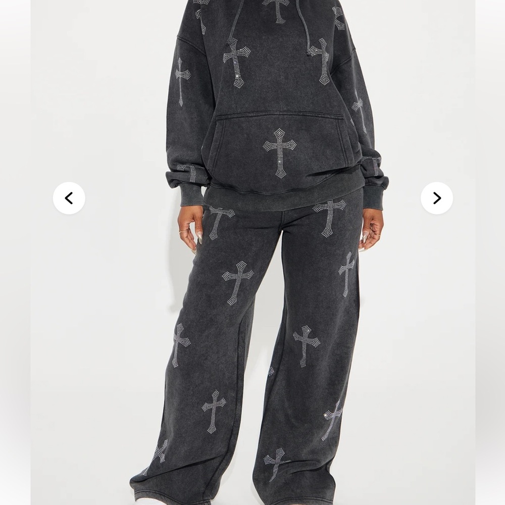 Fashion Nova Black Wide Leg Pants & Jumpsuit Set